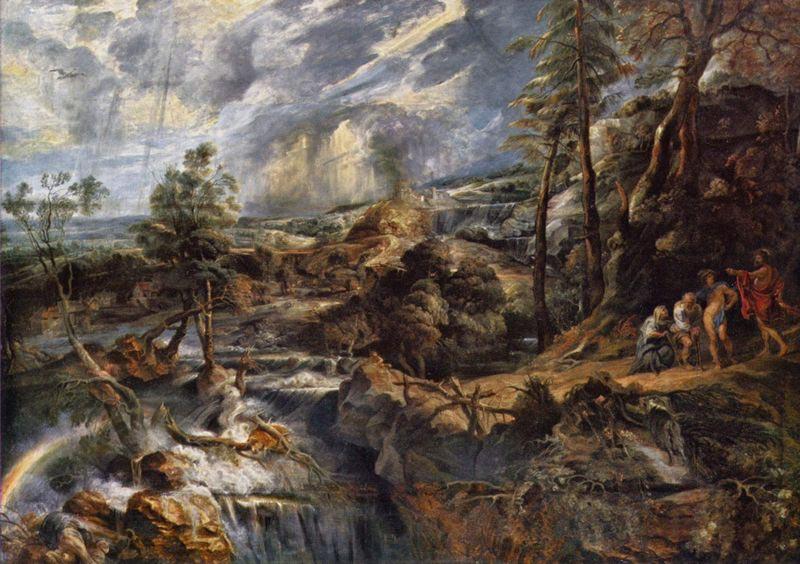 Peter Paul Rubens Gewitterlandschaft mit Philemon und Baucis Spain oil painting art